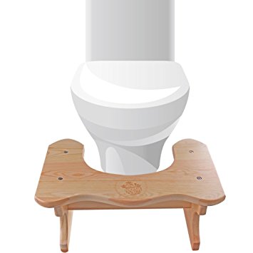 7 Inch Wooden Squat Stool Bathroom Toilet Stool for Adults Kids by Kepooman