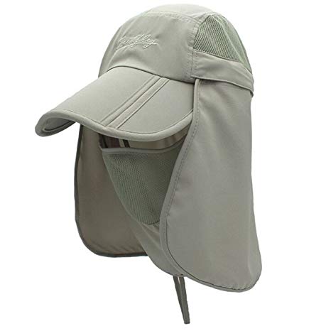 Surblue Quick-Drying Outdoor Cap UV Protection Sun Hats Fishing Hat Neck Face Flap Hat UPF50