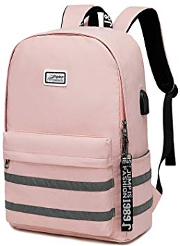 Girls School Laptop Backpacks Travel Womens College Backpack School Bag 15.6 inch USB Daypack Outdoor (9301 Pink)