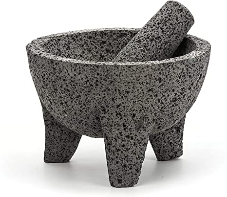 RSVP International (Guac-2) Authentic Mexican Molcajete, Natural Volcanic Stone