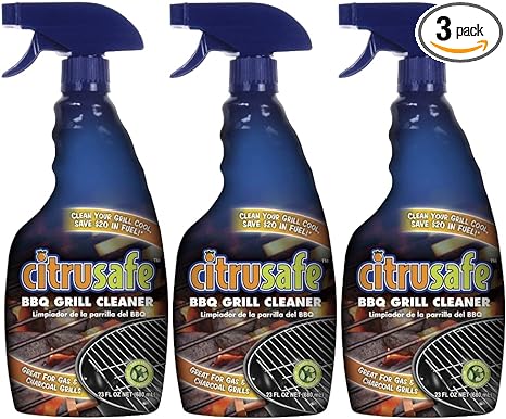 Bryson Industries Grill Cleaning Spray - BBQ Grid and Grill Grate Cleanser by Citrusafe (3, 23oz)