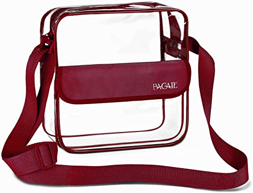BAGAIL Clear Purse NFL &PGA Approved Cross-Body Shoulder Messenger Bag with Adjustable Strap