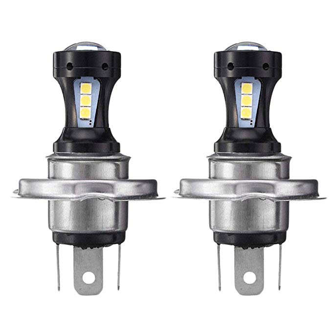 TR.OD 2Pcs Car 3030 LED Hi-Lo Beam Headlight Head Light Lamp Bulb 6500K 12-24v Motorcycle H4