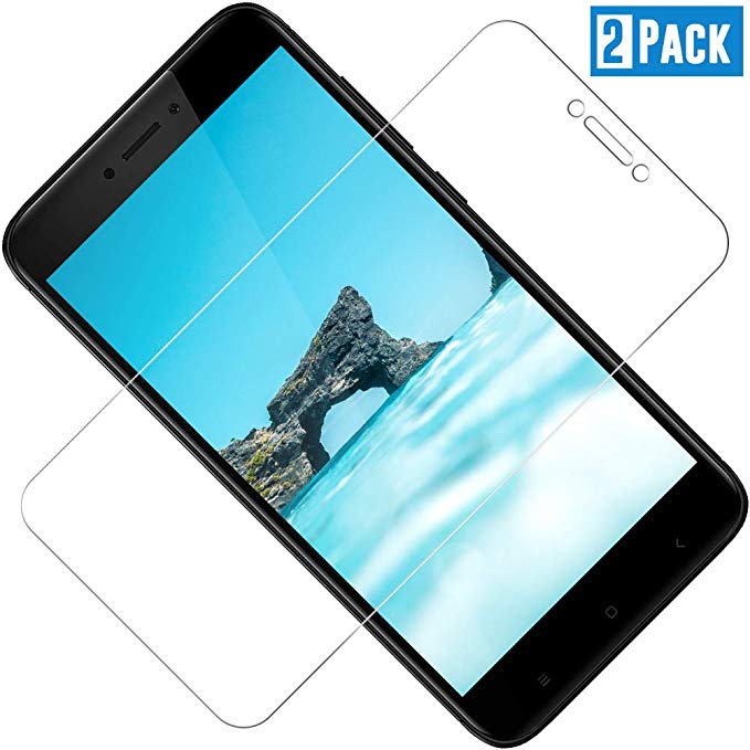 TOIYIOC Screen Protector for Xiaomi Redmi 4X, [2 Pack] [0.30mm] [Case Friendly] Tempered Glass Film Compatible With Xiaomi Redmi 4X