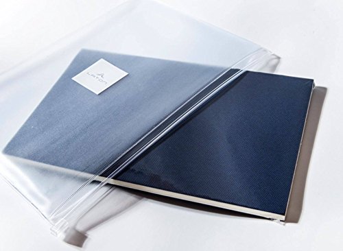 Classic Navy Blue Ruled Notebook: Vegan PU Leather Soft-cover, Numbered Pages, Perforated Tearable Sheets, Inner-Pocket, and Built-in Ruler (5. 5" x 8. 2")