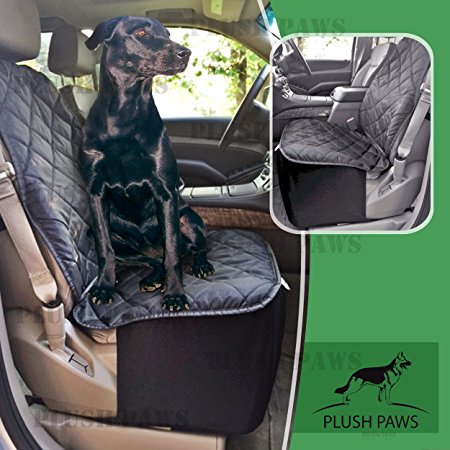 Plush Paws Co-Pilot Pet Car Seat Cover for Bucket Seats with Bonus Harness and Seat Belt for Cars, Trucks, SUV’S and Vehicles