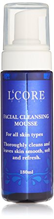 L'core paris Facial Cleansing Mousse for all Skin Types, thoroughly Cleans and leaves Skin Smooth, Soft and Refreshed, 6.08 fl. oz.