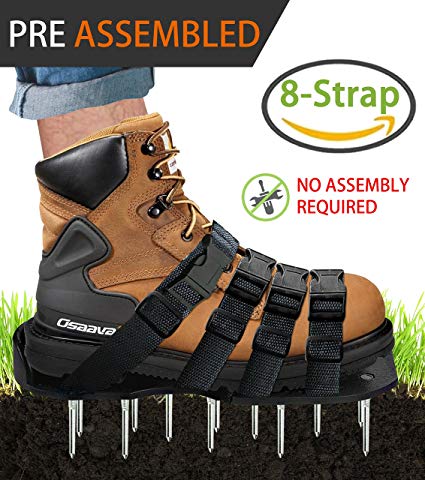Osaava 47921 Lawn Aerator Shoes, Full ASSEMBLED Spiked Aerating Lawn Sandals With Adjustable 4 straps for Aerating Your Lawn Greener and Healthier Garden or Yard - Sturdy Universal Size that Fits all