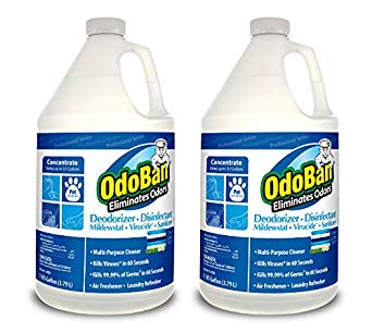 OdoBan Professional Cleaning Odor Eliminator and Disinfectant, Fresh Linen, 1 Gallon Concentrate 2-Pack