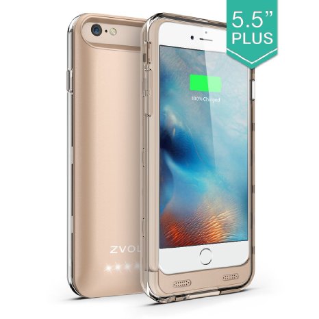 iPhone 6S Plus Battery Case iPhone 6 Plus Battery Case ZVOLTZ ZT6 iPhone 66S Plus Battery Case 55 Inches 1 Year WARRANTY - Champagne GoldClear - 4000mAh External Protective iPhone 66S Plus Charger Case  iPhone 66S Plus Charging Case Extended Backup Battery Pack Cover Case Fit with Any Version of Apple iPhone 66S Plus aka iPhone 66S Plus Battery Pack  iPhone 66S Plus Power Case  iPhone 66S Plus USB Juice Bank  iPhone 66S Plus Battery Charger