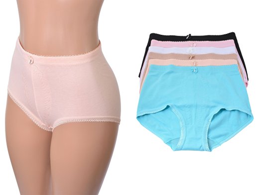Women's 6 Pack Strechy Cotton High Waist Comfort Brief Underwear