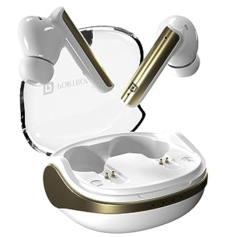 Portronics Harmonics Twins S7 True Wireless in Ear Earbuds with 35Hrs Playtime, Auto ENC, Quad Mic,13mm Driver, Touch Control, BT 5.3v, Voice Assistant, Type C Charging Port(White)