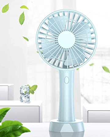 Lidasen Mini Handheld Fan, Portable USB Hand Held Fan, Personal Electric Fans Rechargeable Desktop Cooling Hand Fan with Base 2500mAh Battery 3 Modes for Home Office Bedroom Outdoor travel