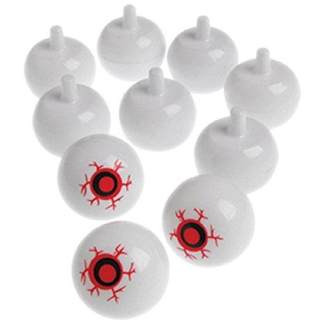 Dozen Eyeball Theme Plastic Mini Spinning Tops