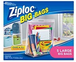 Ziploc Big Bag Double Zipper, Large, 5-Count by Ziploc