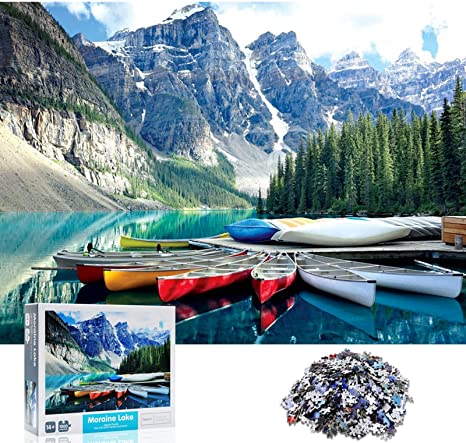 Newtion 1000 PCS 30" x 20" Jigsaw Puzzles for Kids Adult - Moraine Lake Puzzle, Educational Intellectual Decompressing Fun Game