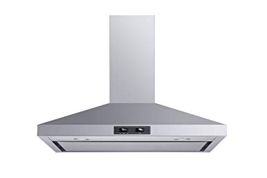 Winflo 30" Convertible Stainless Steel Wall Mount Range Hood with Stainless Steel Baffle filters or Mesh Filters, LED lights and 3 Speed Push Button Control (With stainless steel panel)
