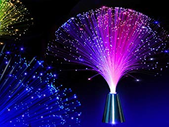 E&A Colourful Changing Fibre Fiber Optic Fountain Night light Calming Lamp Christmas Gift