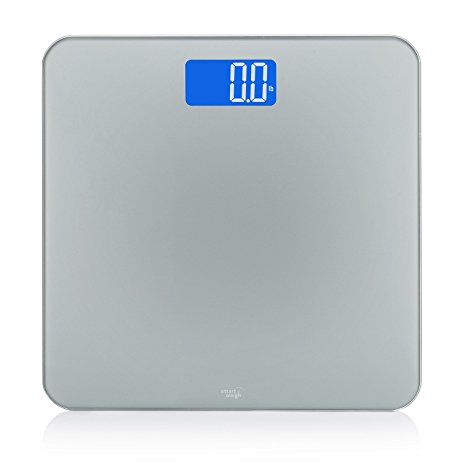 Smart Weigh Digital Bathroom Scale with Smart Step-On Technology, Personal Electronic Bath Scale with Non Slip Modern Design and Easy Read Backlit Display, 440 Pound / 200 Kilogram Capacity