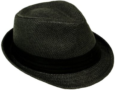 Simplicity Fashion Design Straw Fedora Hat Trilby Cap w Short Brim