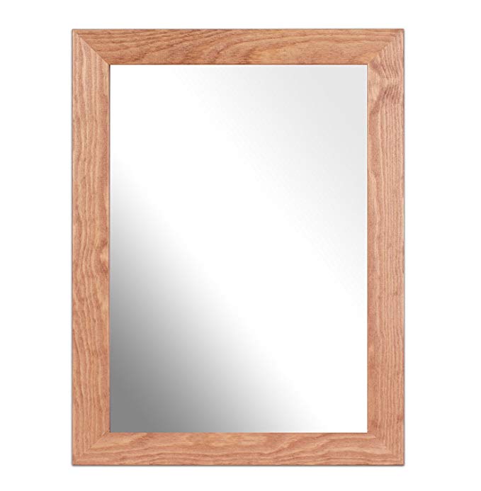 Inov8 British Made A4 Traditional Real Wood Mirror, Kayla Light Oak