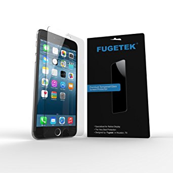 iPhone 6 Plus Electroplated Glass Screen Protector by Fugetek® Premium Tempered Glass - True HD Transparency - Specialized for Retina Display – [Electroplated Glass], much more Clear Display and Smudge Resistant than Oleophobic Coating, Virtually Undetectable by Touch - Perfect Fit your iPhone 6 Plus 5.5" (Iphone 6-plus 5.5")