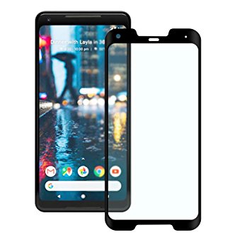 Simicoo Google Pixel XL 2 (6.0") 3D Full Coverage Screen protector 9H [0.3mm, 2.5D Round] [Bubble-Free] [Anti-Scratch] Edge to edge Clear tempered glass screen Film for Pixel XL 2 (Black, Pixel XL 2)