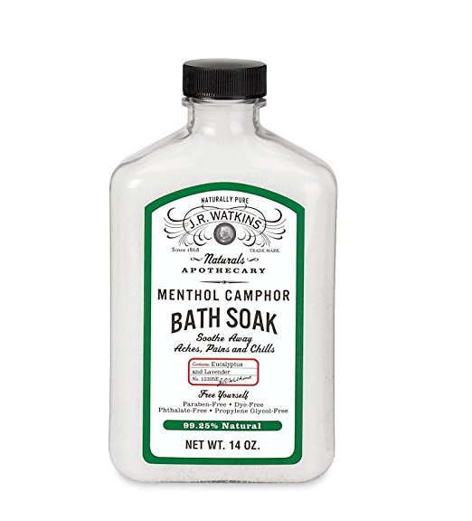 J.R. Watkins Natural Calming Bath Soak, Menthol Camphor, 14 Ounce