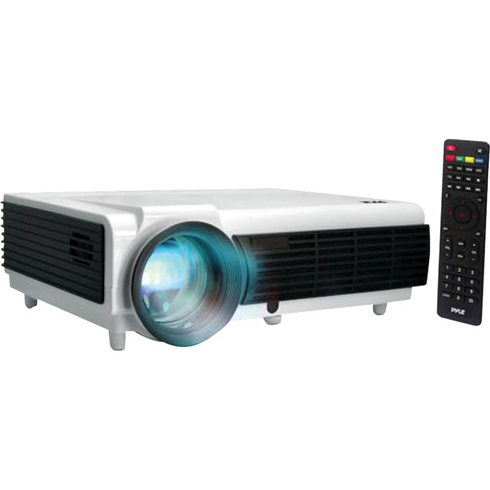 PyleHome - LCD Projector - Silver/White