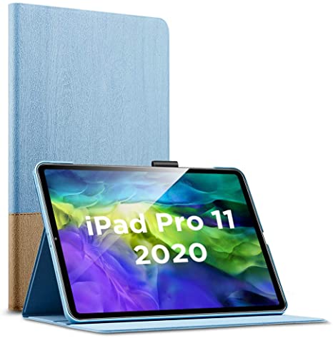 ESR Urban Premium Folio Case for iPad Pro 11 2020 & 2018 [Supports Apple Pencil 2 Wireless Charging] Book Cover Design, Multi-Angle Viewing Stand, Auto Sleep/Wake for iPad 11", Sky