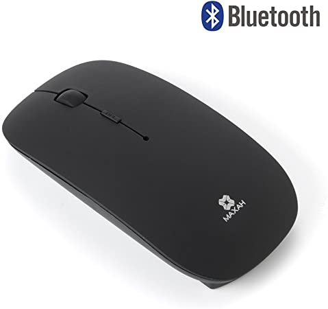 Bluetooth Silent Mouse MAXAH Bluetooth Wireless Optical Mouse Ultra-slim Bluetooth Wireless Mouse for Tablet Computer smartephone etc Black