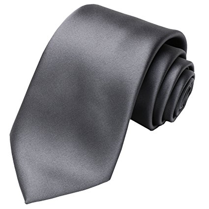 KissTies Solid Satin Tie Pure Color Necktie Mens Ties   Gift Box