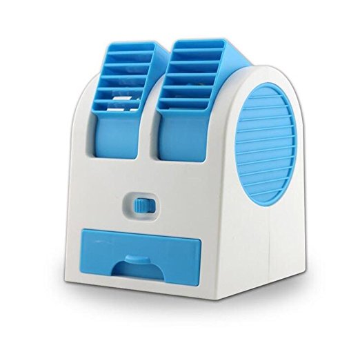 feifuns Desk Table USB Fan,Portable Air Conditioning Mini Fan Air Cooler Home Office (Blue)