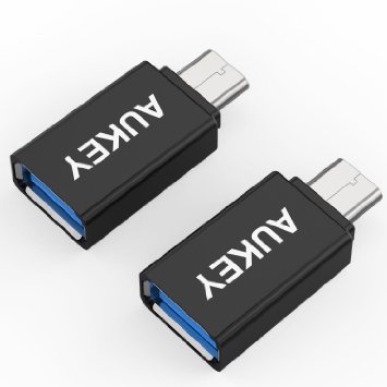 AUKEY USB C to USB 3.0 Female Adapter (2 Pack) for Macbook, Chromebook Pixel, Nexus 6P and More