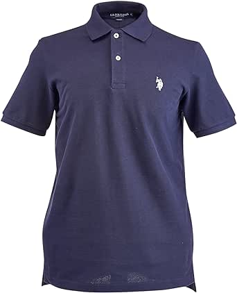 U.S. Polo Assn. Men's Solid Polo with Small Pony, Classic Navy/White, Large