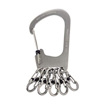 Nite Ize SlideLock KeyRack, Large Locking Carabiner Key Chain With 5 S-Biner MicroLocks Holds Keys Separately   Securely