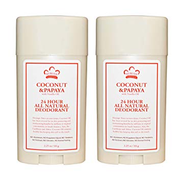 Nubian Heritage 24-Hour Natural Deodorant (Coconut & Papaya), With Coconut Oil, Papaya Extract, Shea Butter & Grapefruit Seed Extract, 2.25 oz (Pack of 2)