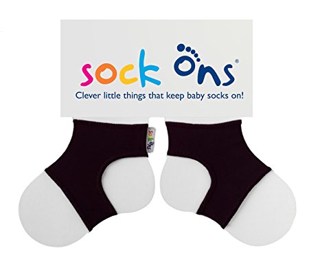 Sock Ons Keep Baby Infant Socks On, 0-6 Months (Black)