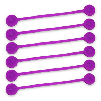 TwistieMag Strong Magnetic Twist Ties - The Sour Grapes Collection - Purple 6 Pack - Super Powerful Unique Solution For Cable Management, Hanging & Holding Stuff, Or Just For Fun!