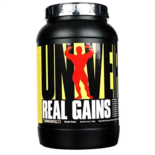 Real Gains Weight Gainer with Complex Carbs and Whey-Micellar Casein Protein Matrix Chocolate 3.8#