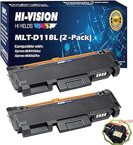 HI-VISION HI-YIELDS Compatible MLT-D118L Toner Cartridge MLTD118L D118L Replacement for Samsung Xpress M3065 M3015DW Printer, (Black, 2-Pack)