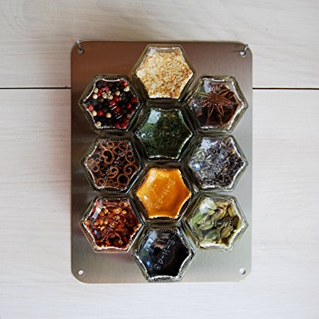Gneiss Spice Small Stainless Wall Plate Base for Magnetic Spice Jars, 6x8 Inches (Jars Not Included)