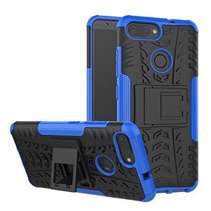 Asus ZenFone Max Plus ZB570TL Case, Linkertech [Shockproof] Tough Rugged Dual Layer Protector Hybrid Case Cover with Kickstand for Asus ZenFone Max Plus (M1) 5.7" (Blue)