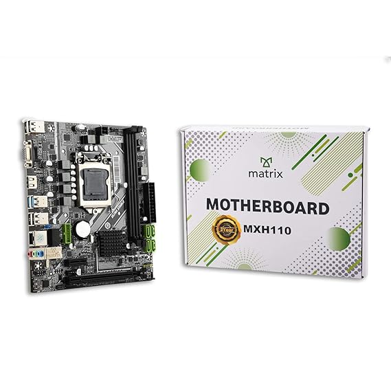 Matrix H110 6th/7th Generation Micro ATX Motherboard II LGA1151 DDR4 Socket Supports i3/i5/i7 Processors II 3 Year Warranty