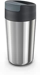 Joseph Joseph Sipp Stainless Steel Insulated Travel mug, Hygienic Leakproof reusable Vacuum thermal mug, Coffee & Tea Insulated Cup - 16 fl. oz