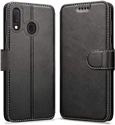 ykooe Case for Samsung Galaxy A10e, Leather Wallet Flip Case with Card Slots Protective Cover for Samsung Galaxy A10e, Black