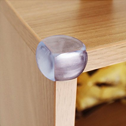 Baby Mate 12 PCS Ball Shape Clear Furniture Corner Protectors with Matt Finish - Child Proof Corner Safety Bumpers - Baby Proofing Corner Guards - Safety Table Corner Cover - Desk Corner Cushion 11452