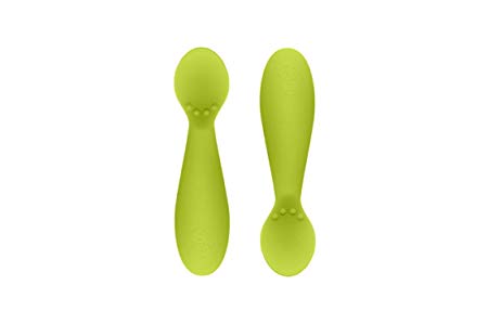 ezpz Tiny Spoon - Silicone Feeding Spoon Twin Pack (Lime)
