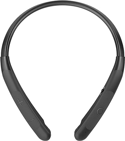 LG Tone Wireless Stereo Headset with Retractable Earbuds NP3, Black, Small