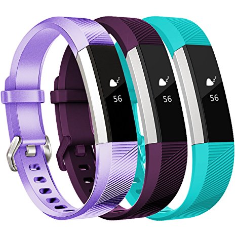 Maledan For Fitbit Alta Bands and Alta HR Bands, Adjustable Replacement Accessories Wristbands for Fitbit Alta and Fitbit Alta HR(3 Pack), New Shiny Colors Women Men Large Small